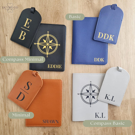 Personalised Passport Cover & Luggage Tag Set
