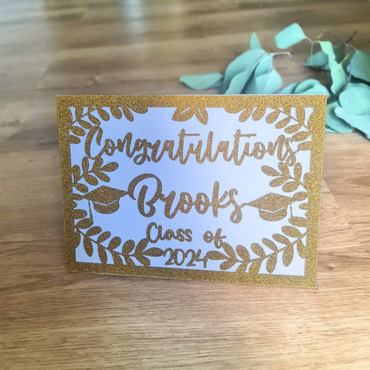 Personalised Graduation Congratulations Card – Custom Name & Year