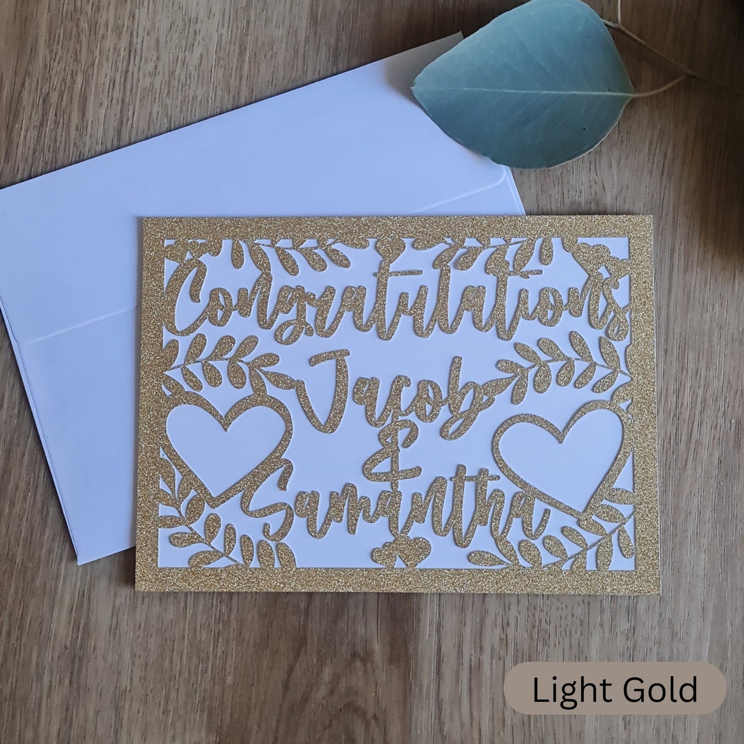 Personalised Wedding &amp; Engagement Card – Custom Couple Name Card