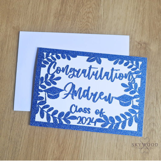 Personalised Graduation Congratulations Card – Custom Name & Year