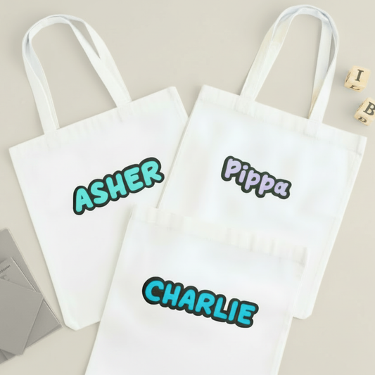 Personalised Kids Canvas Tote Bag -