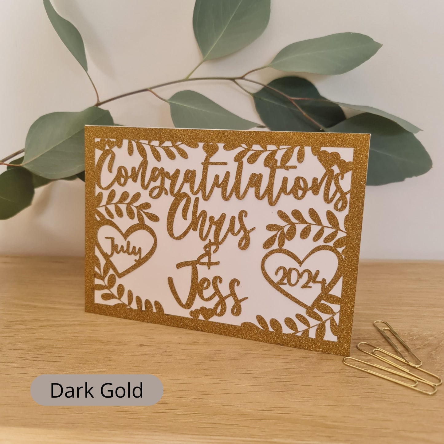 Personalised Wedding &amp; Engagement Card – Custom Couple Name Card