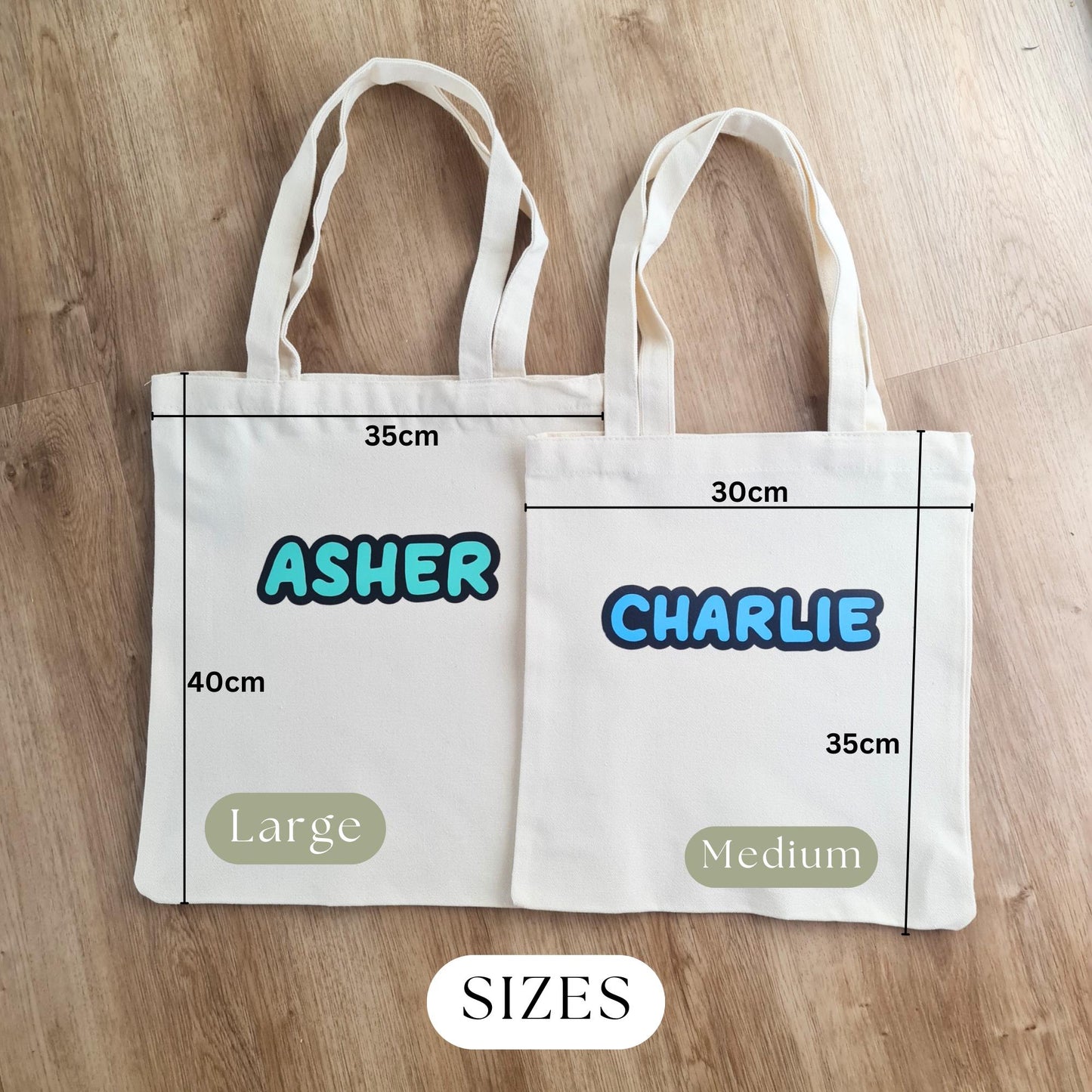 Personalised Kids Canvas Tote Bag -