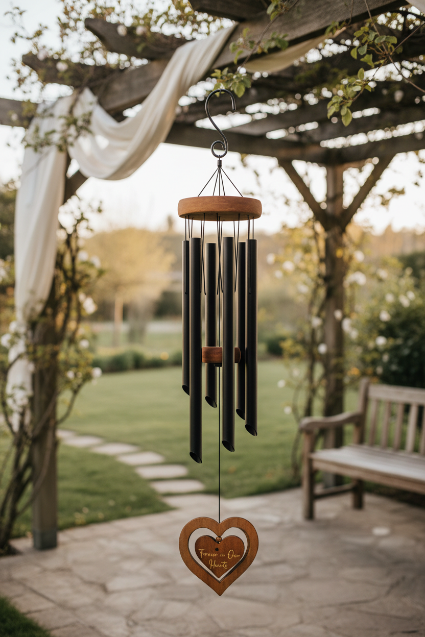 Memorial wind chimes in natural lifestyle setting